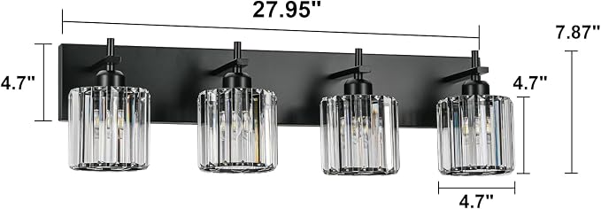Black Crystal Bathroom Vanity Lights