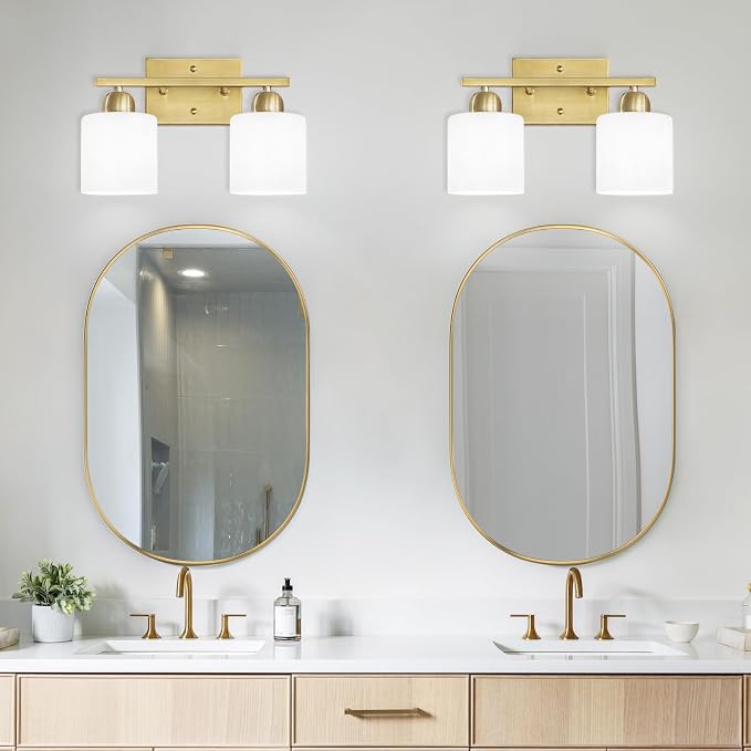 2 Light Bathroom Vanity, Bathroom Lights Over Mirror
