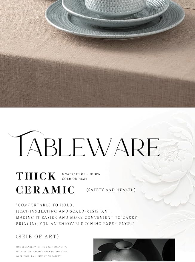 4-piece set, embossed B design plate and bowl set, microwave and dishwasher