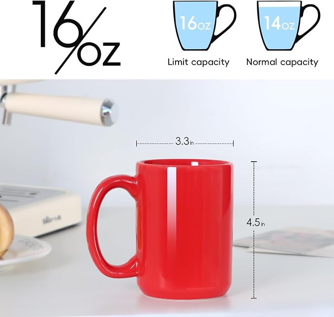 16 OZ Coffee Mug, Classic Blank Ceramic Cup