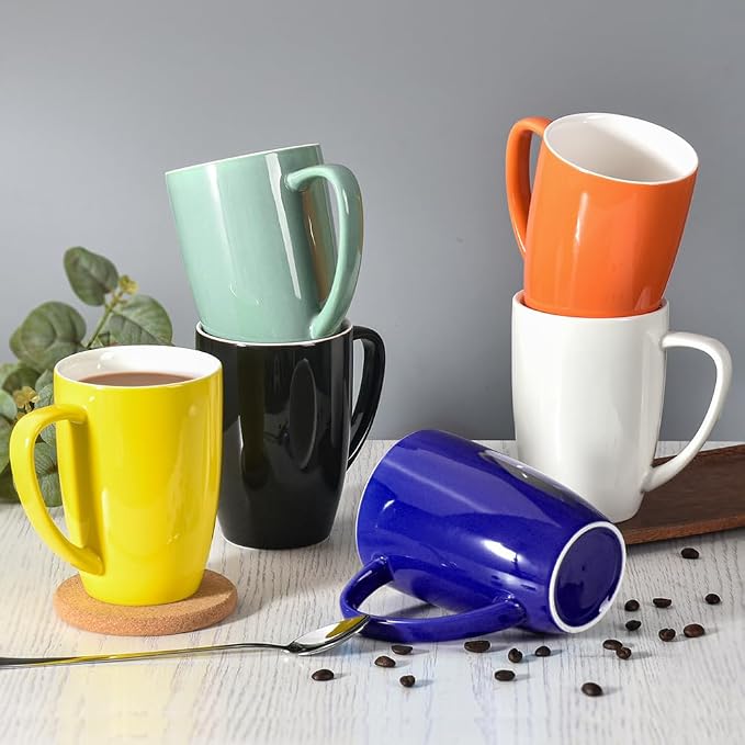 homEdge Porcelain Mug Set, 16 Ounces Cup