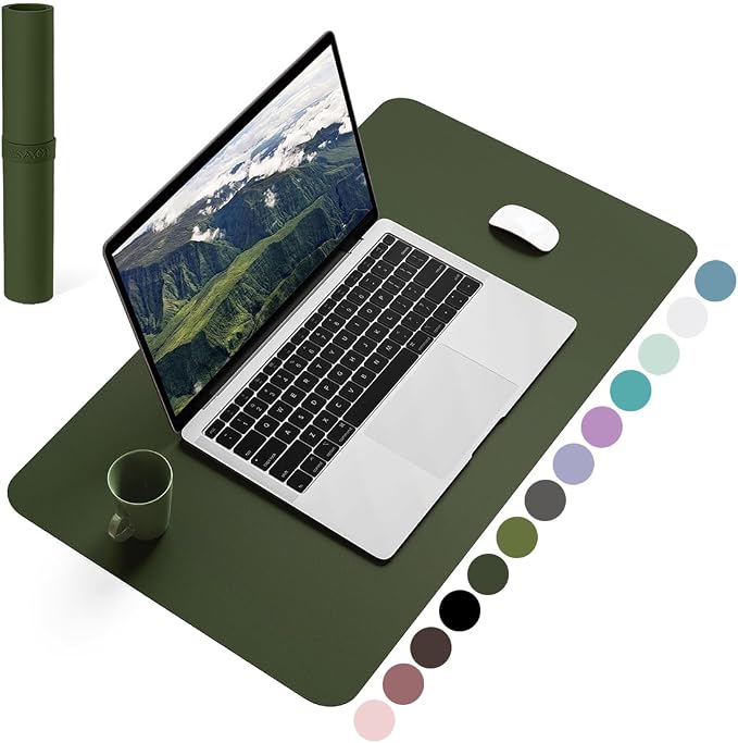 YSAGi Non-Slip Leather Desk Pad, Waterproof Laptop Computer Desk Keyboard Mat