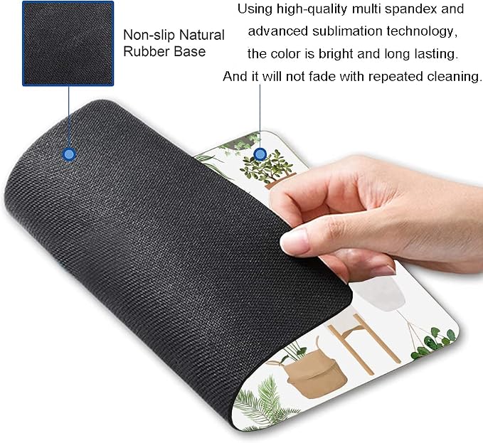 Mouse Pad, Cute House Plants Mouse Pads, Square Washable Cloth Personalized