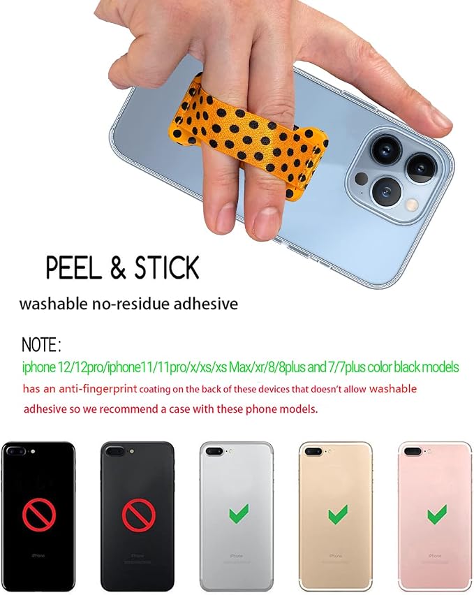 Phone Grip Holder for Hand, Universal Finger Strap Phone Holder, Finger Selfie