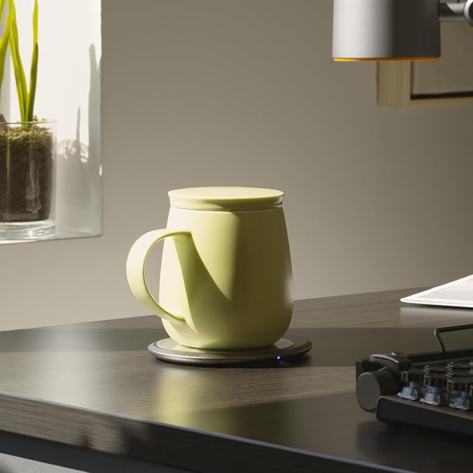 Ui 3 Self-Heating Mug Set – Verde Green | 12 fl oz / 355 mL Ceramic Coffee &