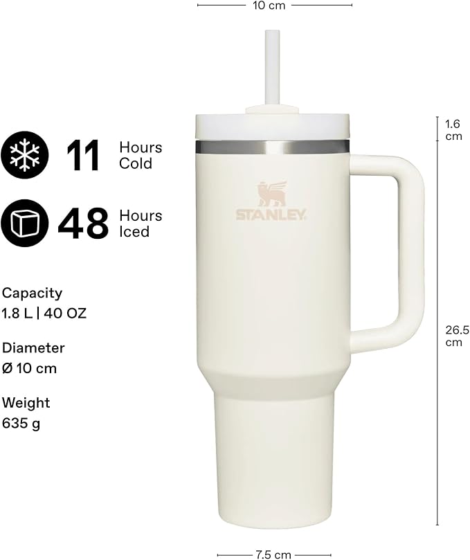 STANLEY Quencher H2.0 Flow State Tumbler, 30 oz, Frost | Handle and Straw |