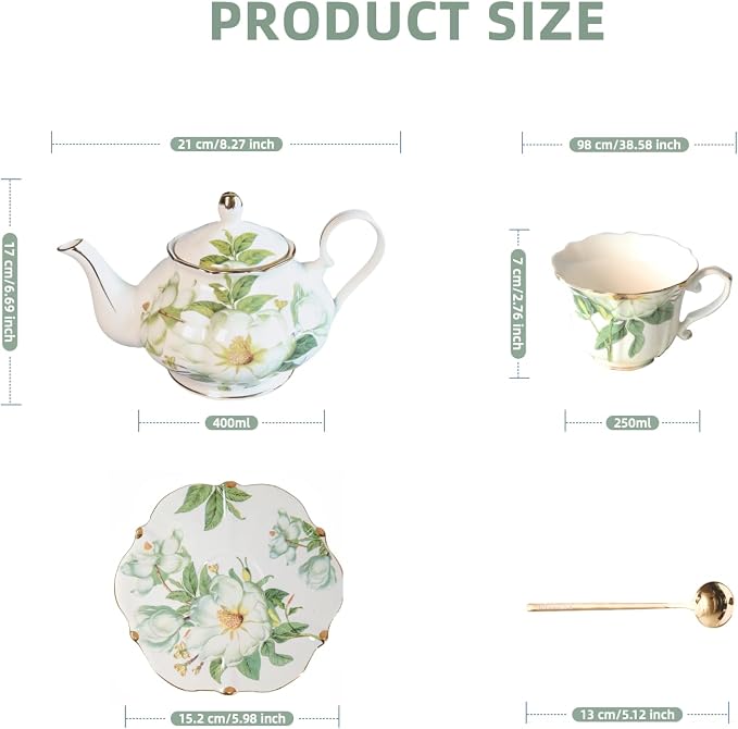 Vintage Floral Porcelain Bone China Tea Set