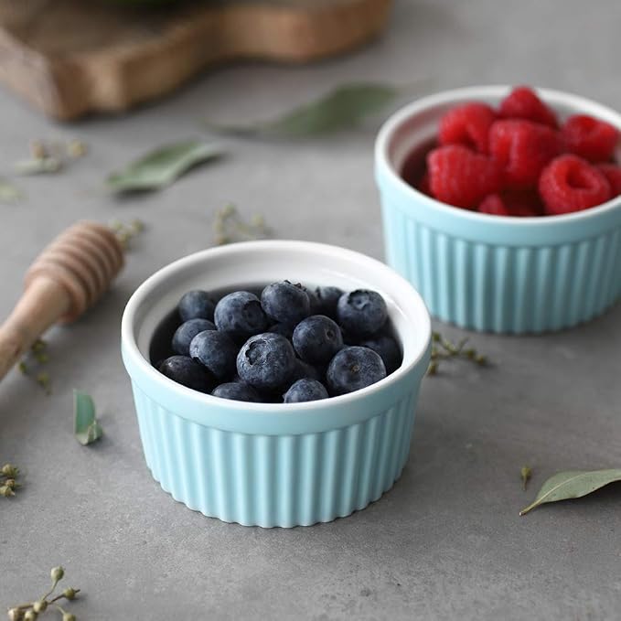 DOWAN 4 oz Ramekins for Creme Brulee, Porcelain Ramekin Oven Safe, Classic