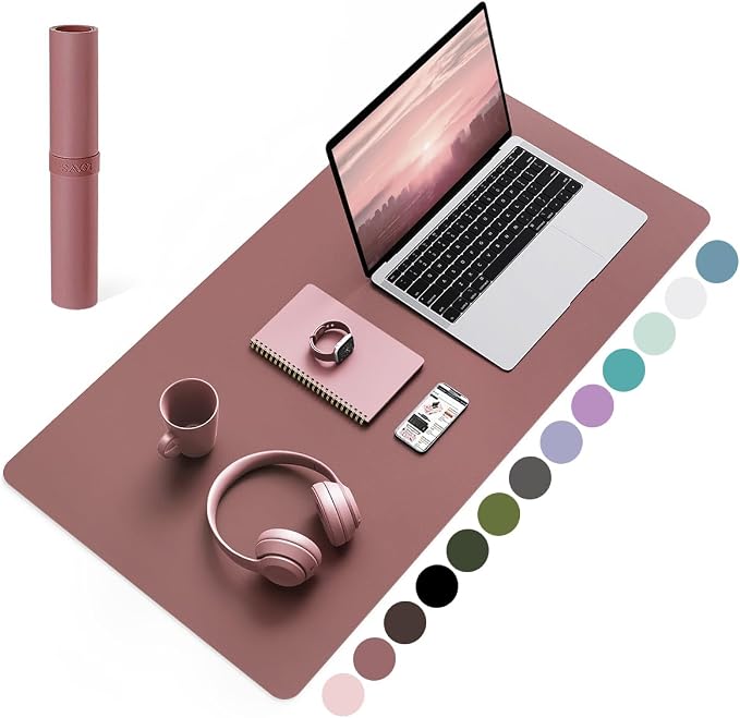 YSAGi Non-Slip Leather Desk Pad Blotter, Waterproof Laptop Computer Desk