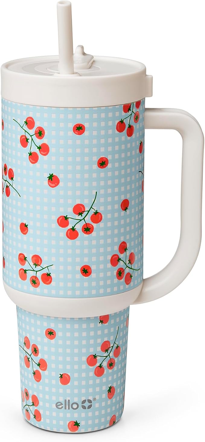 Ello Oasis 40oz Tumbler with Handle & Retracting Straw | Reusable Insulated