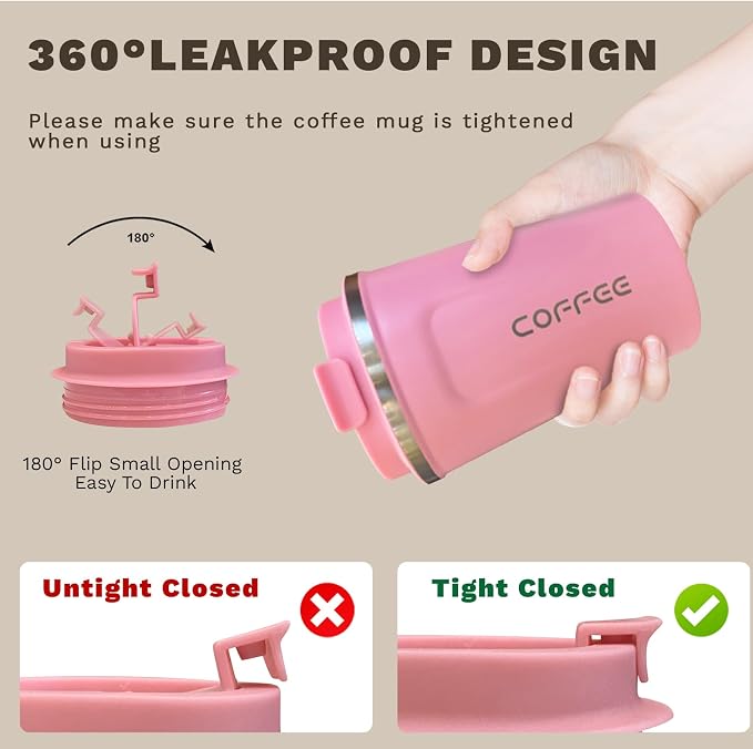 SPLMIFA Travel coffee mugs leak-proof, reusable coffee cups