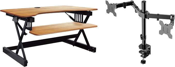 Rocelco 40" Large Height Adjustable Standing Desk Converter
