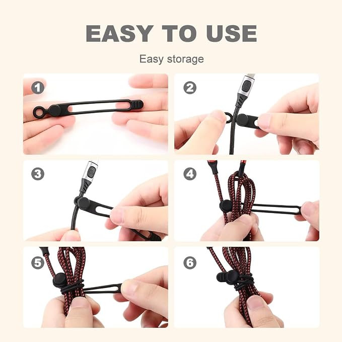 20pcs Data Cable Organizer, 2025 New Silicone Cable Ties Cable Management