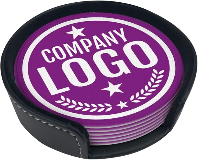 Custom Leather Coasters with Logo