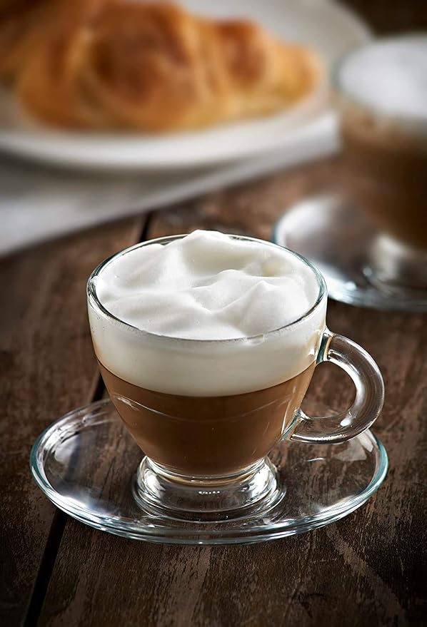 BOHEM'S Espresso Cups, 3.2 oz Small Demitasse Clear Glass Espresso Drinkware