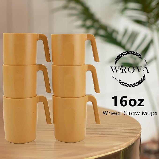 Wrova 16oz Wheat Straw Cups