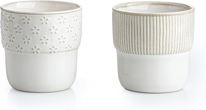 Espresso Cups Set of 2, 4oz Espresso Shot Cups, Mini Coffee Mugs Farmhouse Decor