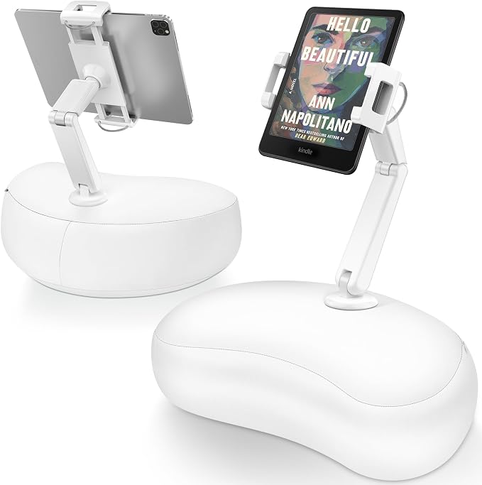 AboveTEK Tablet Pillow Stand for Bed, Hands-Free 360° Adjustable iPad Pillow