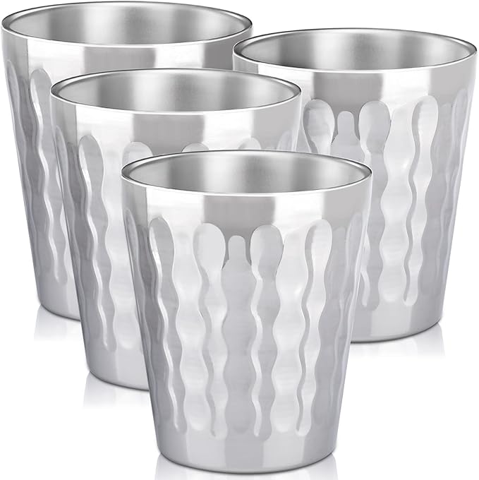 Beasea 10oz Stainless Steel Cups, 4 Pack Double Wall Metal Stackable Insulated