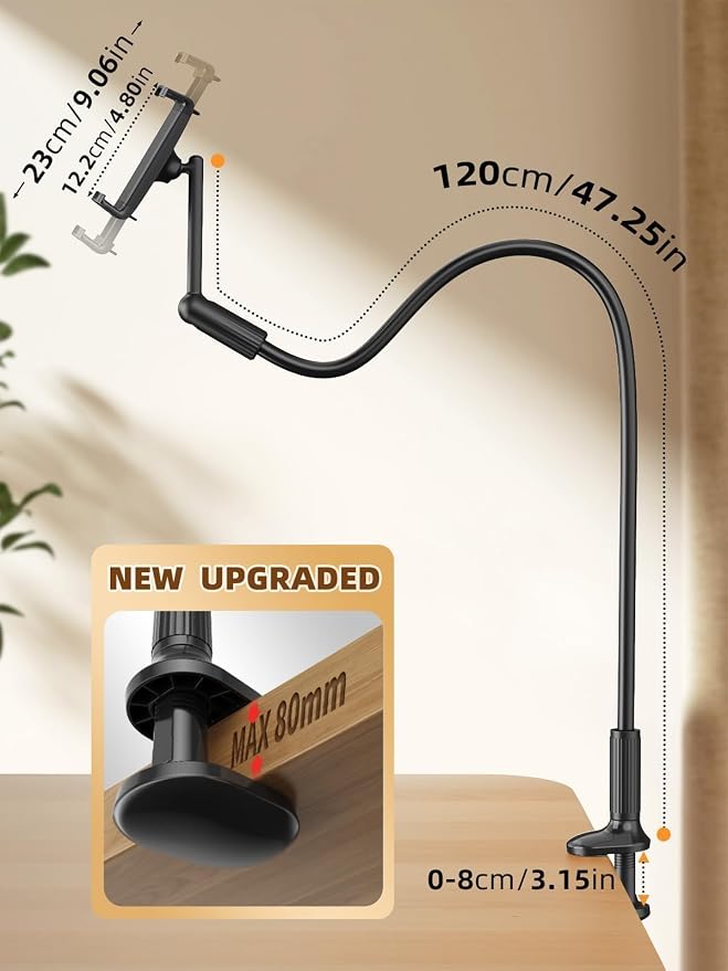 SAIJI 47" Gooseneck Kindle Holder, Tablet Holder