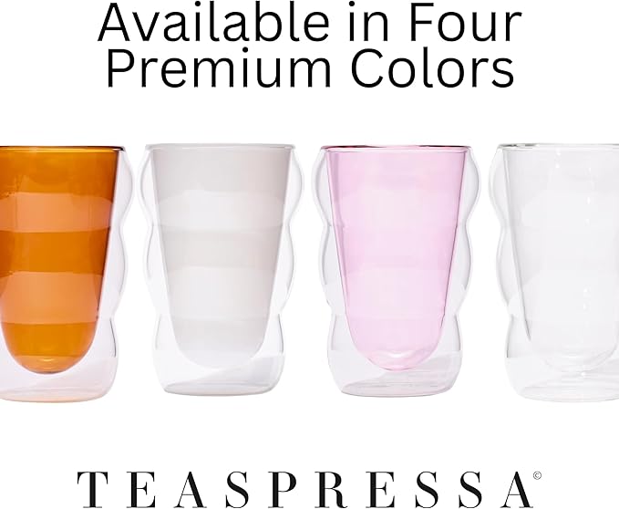 Teaspressa Amber Glass Cloud Cup 12 oz Double-Wall Insulated Borosilicate Glass