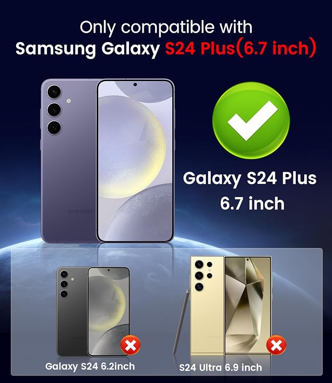 Magnetic for Samsung Galaxy S24 Plus Case Slim Soft Silicone Bumper Shockproof