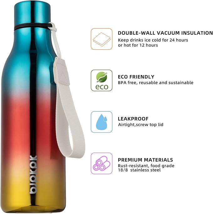 BJPKPK 18oz Insulated Water Bottle, Stainless Steel Bottle