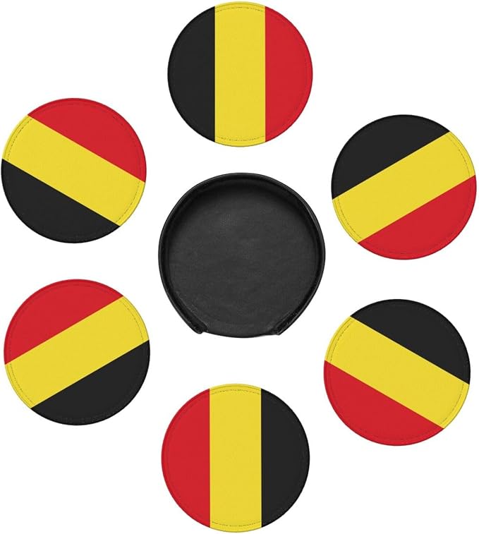 Belgian Flag Coasters for Drinks