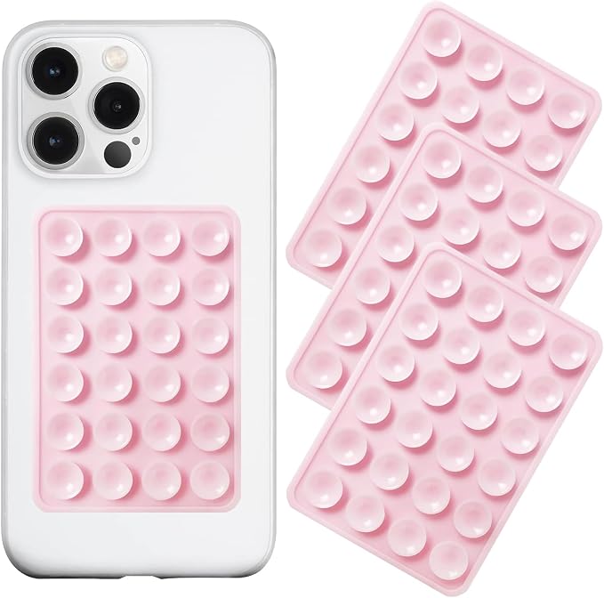 Silicone Suction Phone Case Mount 3 Pack, Silicon Adhesive Suction Cup Phone
