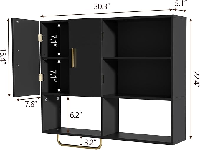 Bathroom Wall Cabinet Wood Large Wall Mounted Medicine Cabinet