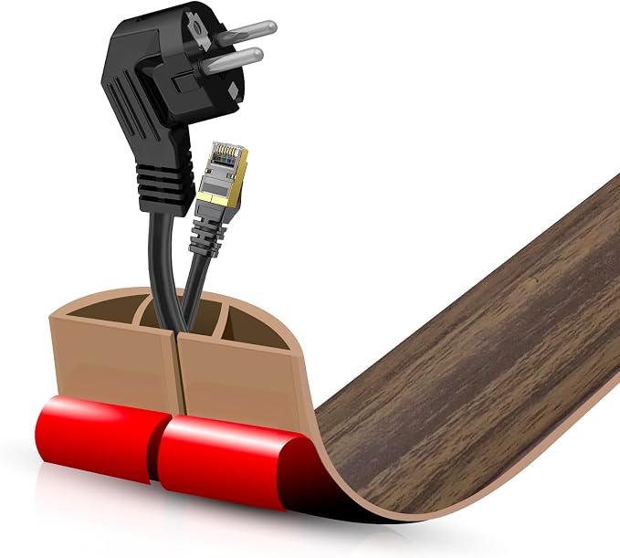 Floor Cord Cover Self Adhesive Cord Hider, 3.3FT Cable Management, Extension