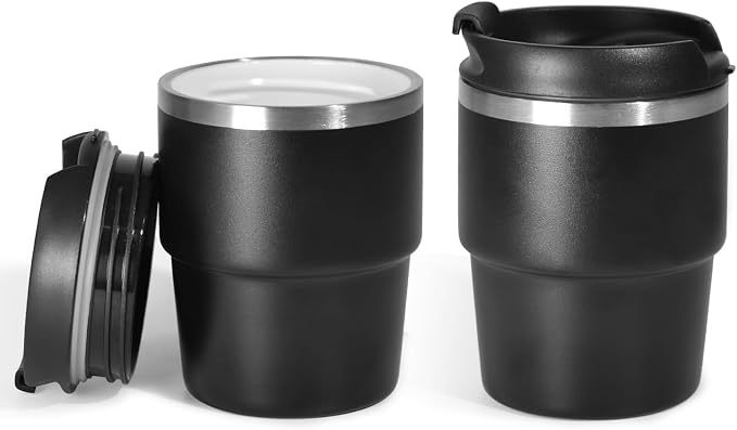 CHLJAR Espresso Cups, 6oz Insulated Espresso Cup Set of 2, Espresso Shot Cups