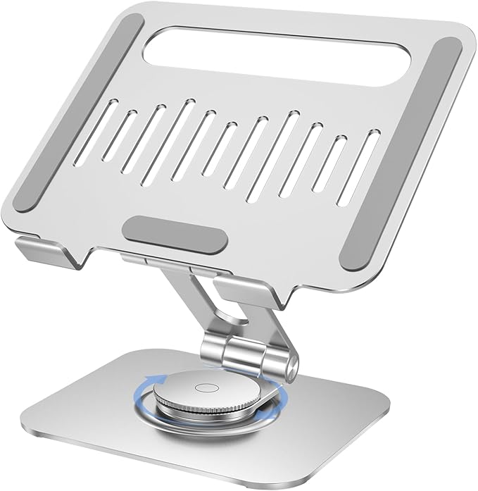 Tablet Stand for Desk, 360° Swivel for iPad Holder, Aluminum Adjustable Tablet