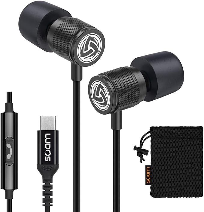 LUDOS Ultra USB C Headphones for iPhone 16 15 Pro Max Plus iPad Pro, 5 Years