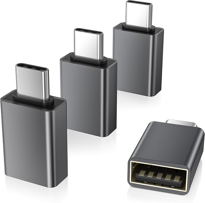 Elebase USB C to USB Adapter 4Pack, USBC Male to USB 3.0 Female MacBook Pro Air