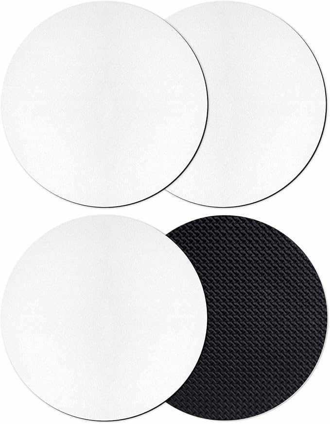 White Coasters Set of 4, Modern Minimalist Pure Soild Color Soft Absorbent