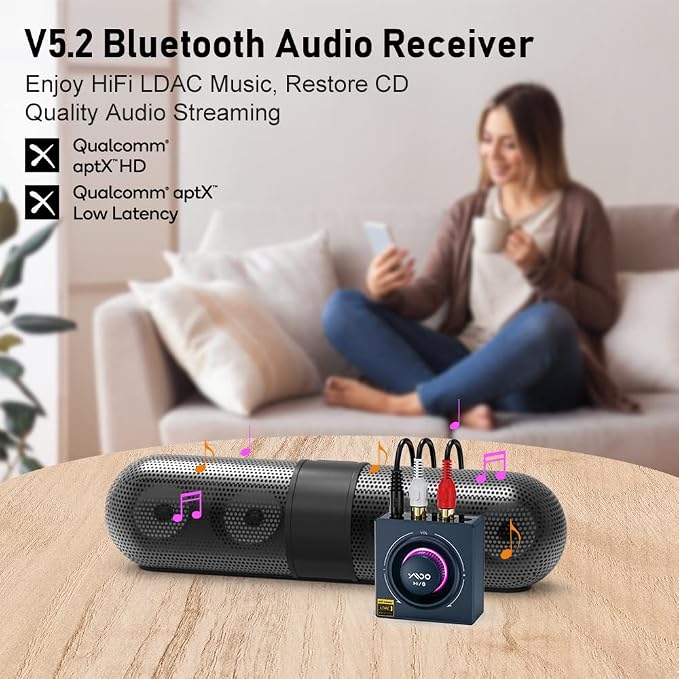 YMOO B06T3+ LDAC Bluetooth 5.2 Receiver