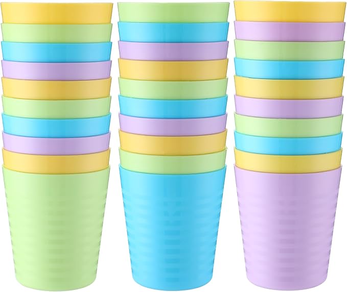 Eccliy 36 Pcs Kids Cups Bulk, 8 oz Plastic Toddler Drinking Cups Unbreakable