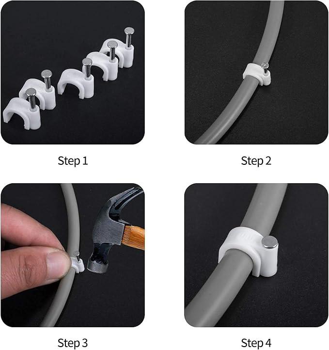 Cable Clips, 4mm 6mm 8mm 10mm, Wire Wall Clips