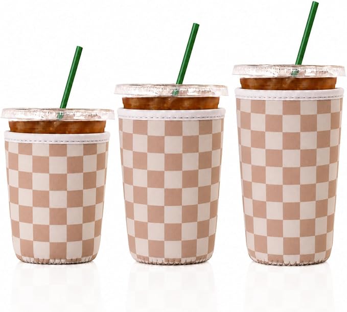 Cobetech Iced Coffee Sleeve Reusable, 3 Pack Neoprene Coffee Cup Sleeves