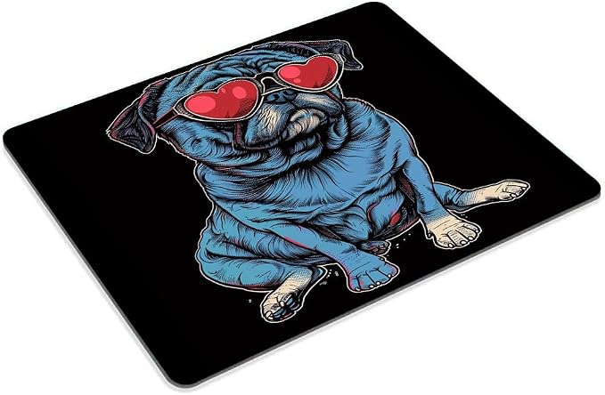 Square Mouse Pad Cool Dog with Sunglasses-1, Gaming Mouse Pads
