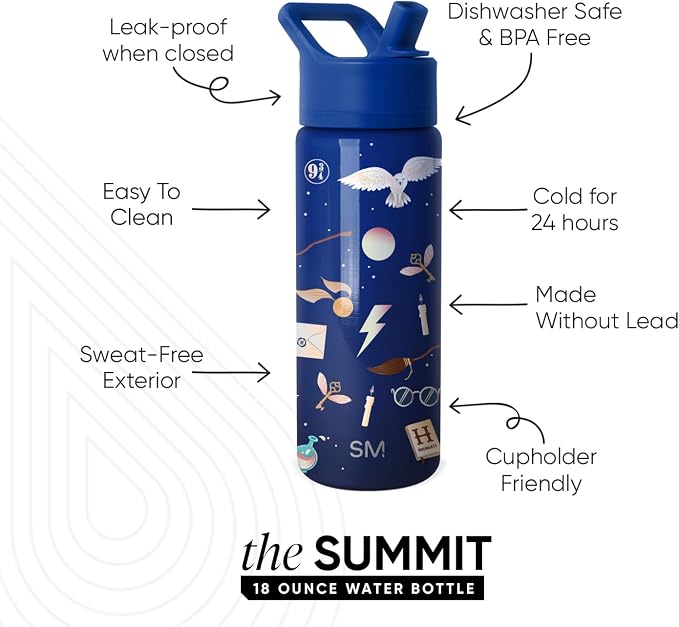 Simple Modern Harry Potter Kids Water Bottle & Toddler Cup | 18oz | Insulated