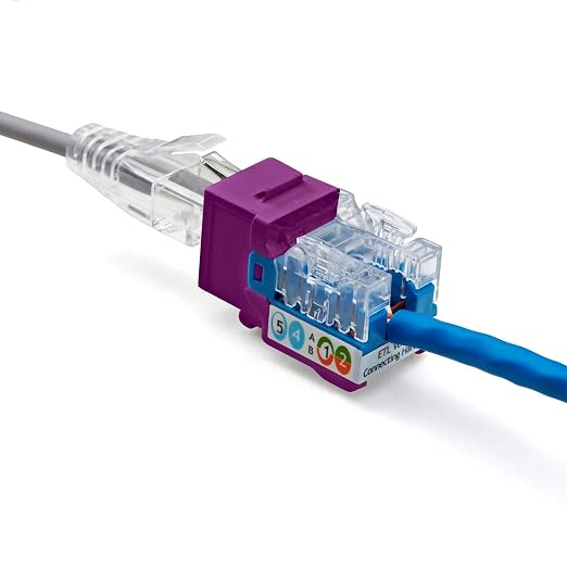 trueCABLE Cat5e Keystone Jack, Unshielded, 90 Degree Punch-Down, PoE++ 100W