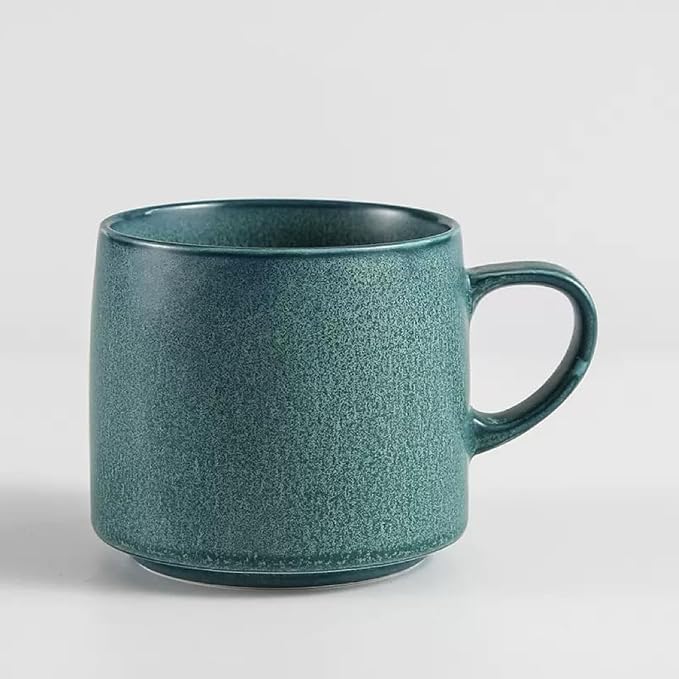 12oz Japanese Style Minimalistic Asian Rustic Reactive Glaze Ceramic Pottery