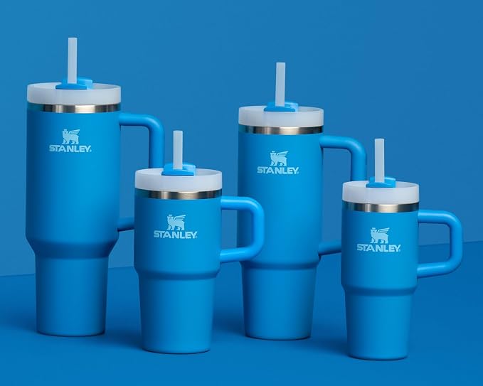 STANLEY Quencher H2.0 Flow State Tumbler, 20 oz, Azure | Handle and Straw |