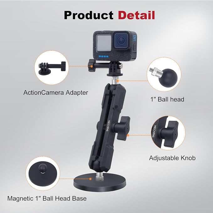 Magnetic Camera Mount for Action Camera, 12 Strong Magnet Base
