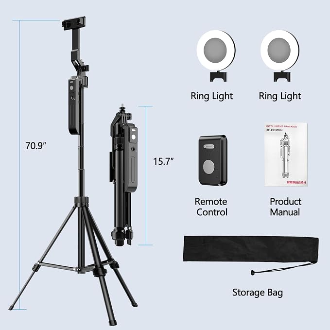 70.9" Auto Face Tracking Tripod 360° Rotation