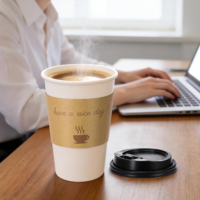 BYSNOW 16 oz 50 pack Disposable Coffee Cups