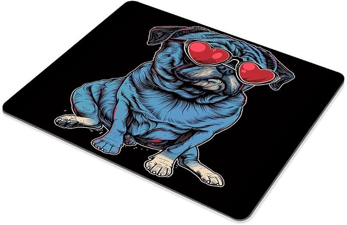 Square Mouse Pad Cool Dog with Sunglasses-1, Gaming Mouse Pads