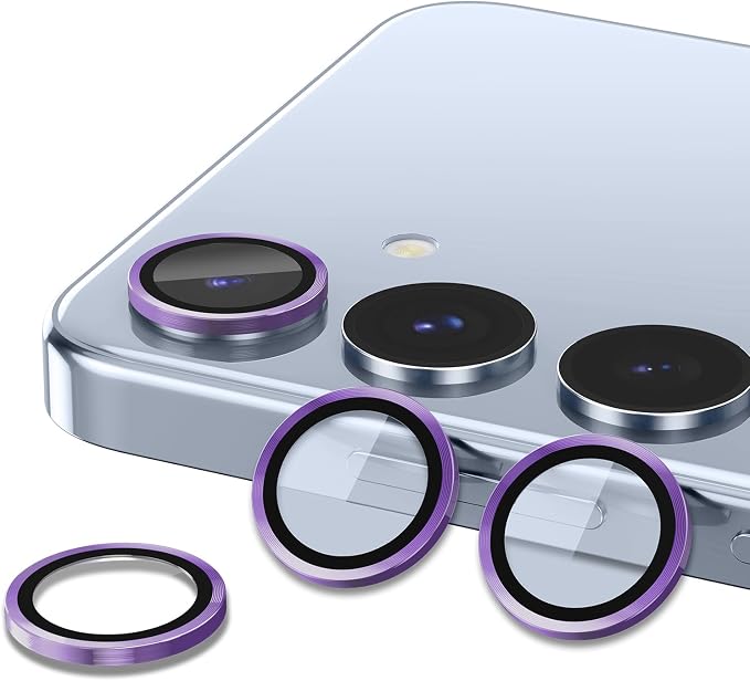 for Samsung Galaxy S25 Camera Lens Protector, Individual Metal Ring Tempered